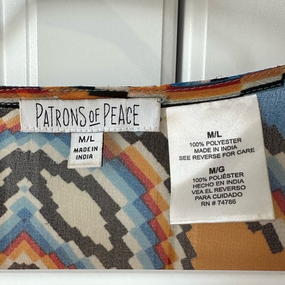 Patrons of Peace Western Style Kimono, Size M/L, Colorful, Blue and Orange, NWOT - Picture 6 of 10